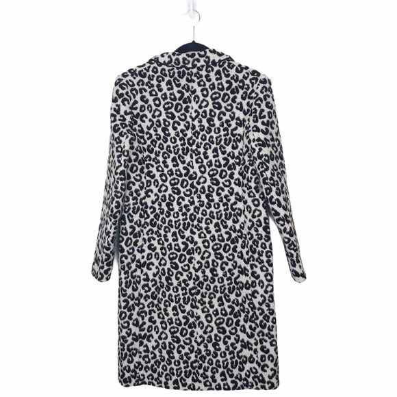 Maje Wool Blend Leopard Print Brushed Felt Coat Size FR38 Medium 6 - Picture 4 of 14